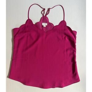 J. Crew Scallop Trim Cami Tank Top Blouse Women's 6 Magenta
